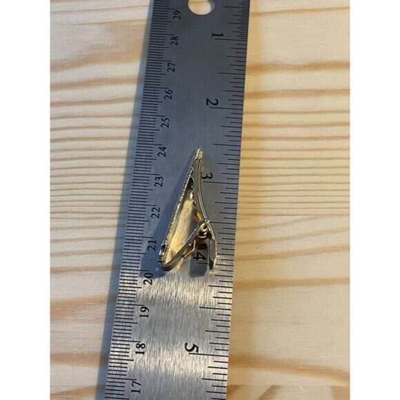 Silver Tone Carpenters Woodworking Handyman Saw Tie Bar - Picture 4 of 4